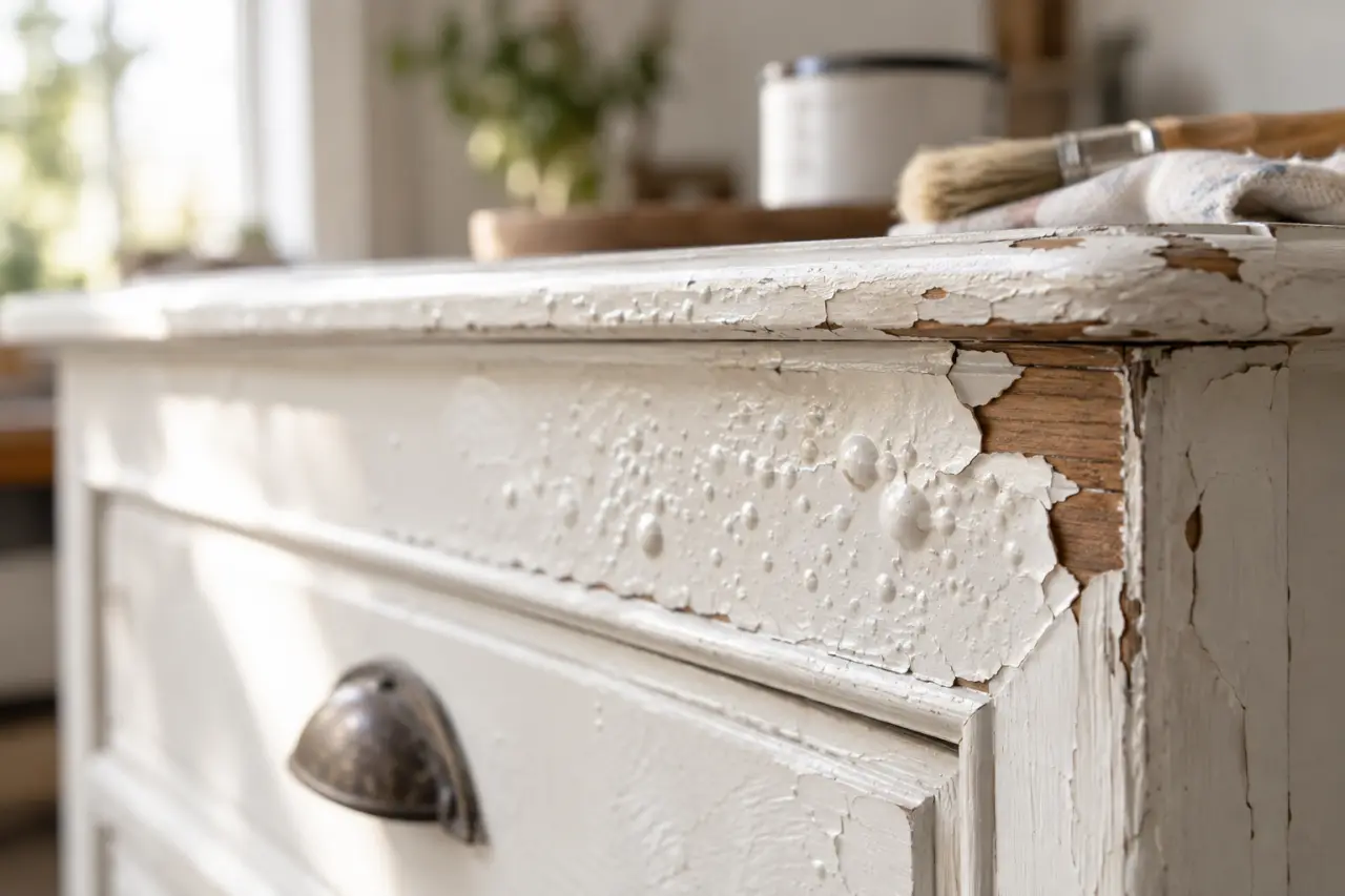 Meuble en bois repeint : l’erreur de préparation qui fait cloquer la peinture