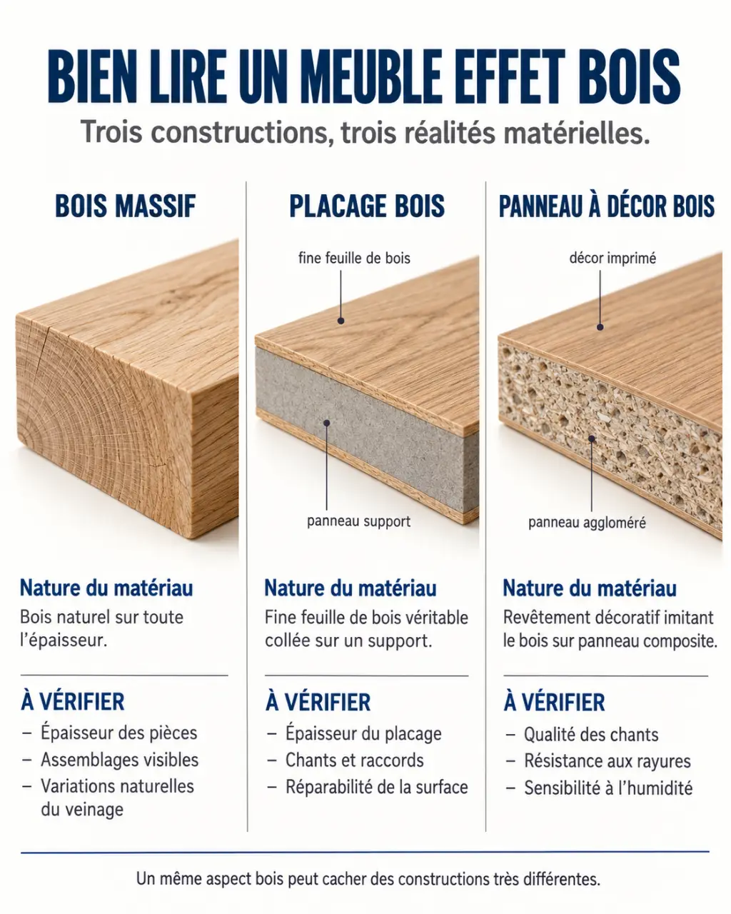 Infographie comparative des matériaux utilisés pour les meubles scandinaves