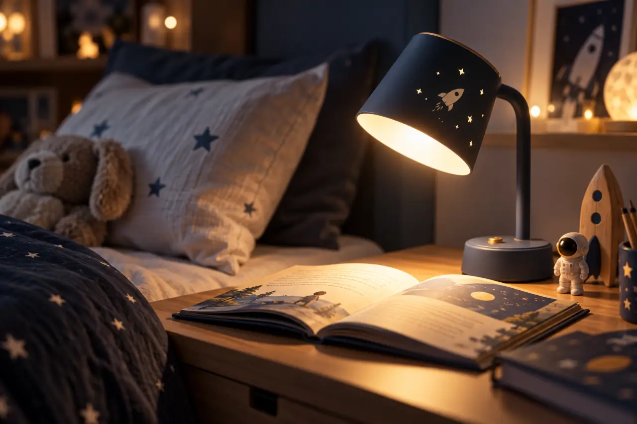 Lampe de chevet garçon : éclairer le livre sans éblouir l’oreiller